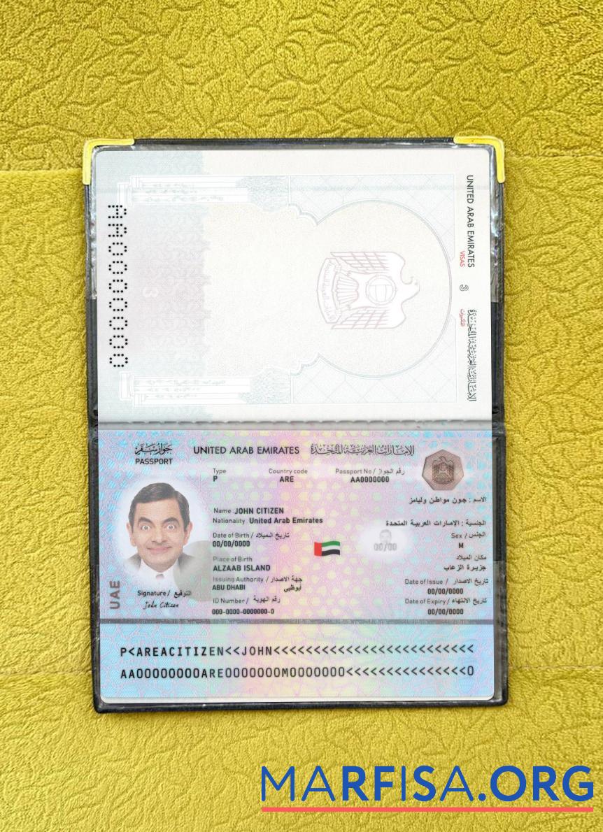 Realistic UAE passport 2022 present photolook example